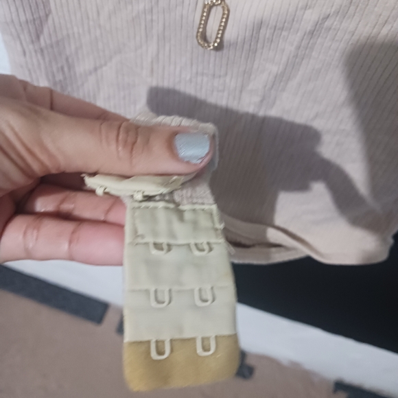 Women zip gold beige stretchable sleveless  top bodysuit - Picture 5 of 9